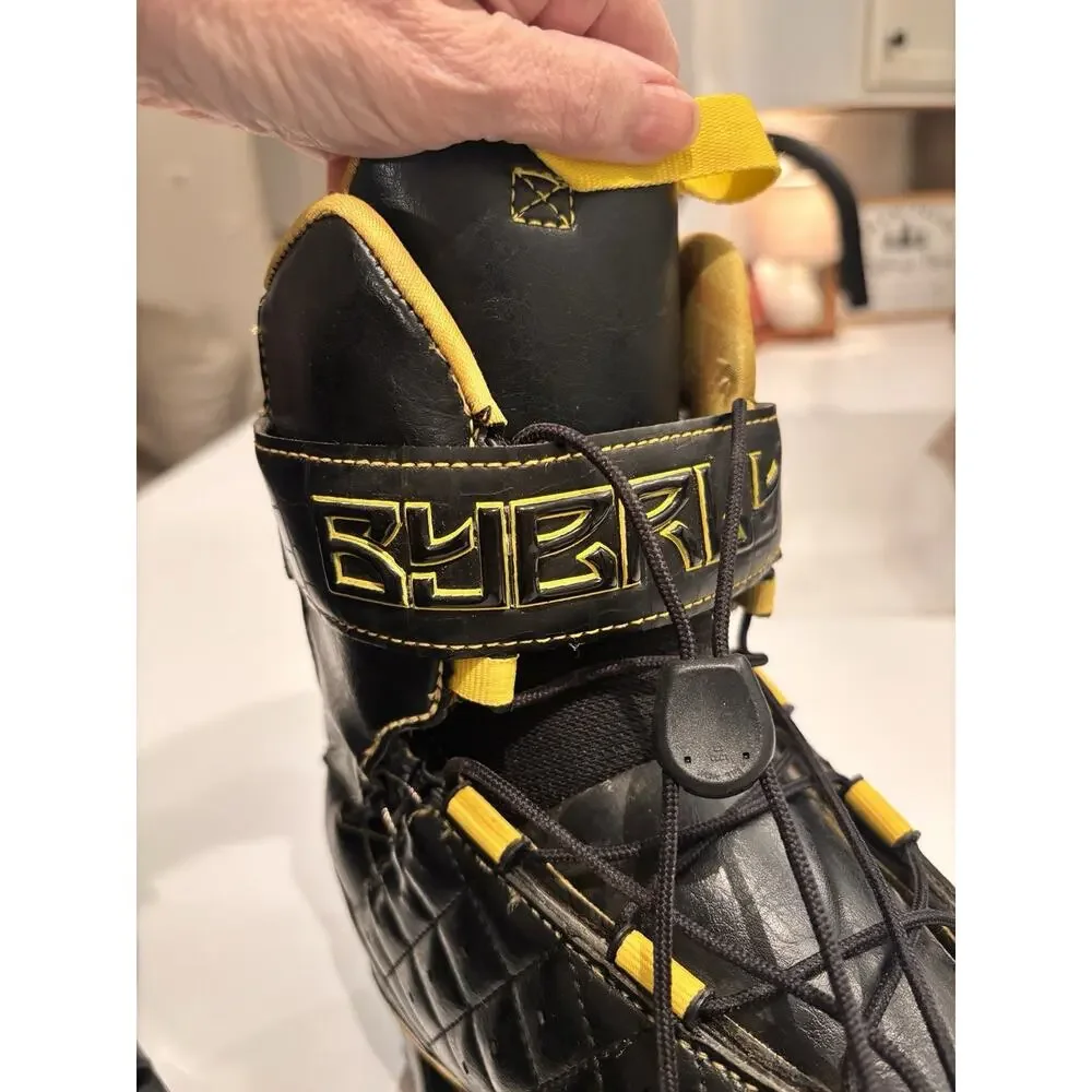 Vintage Byerly Wakeboard Bindings Boots Black Yellow BOA Dial Men’s Adult Pair